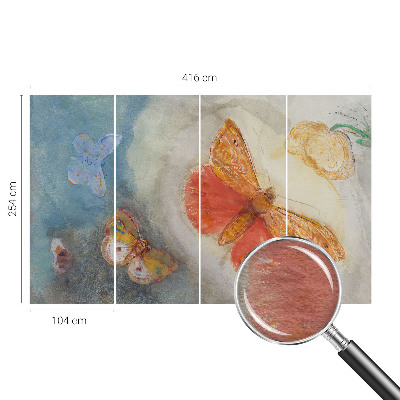 Mural decorativo con diseño de mariposas coloridas