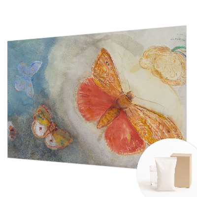 Mural decorativo con diseño de mariposas coloridas