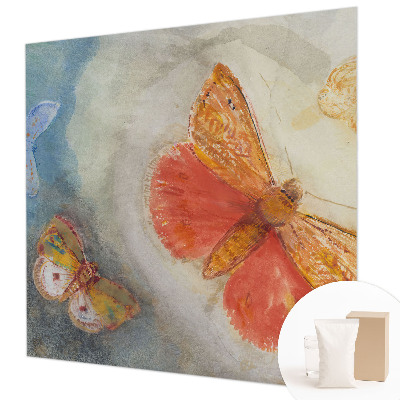Mural decorativo con diseño de mariposas coloridas