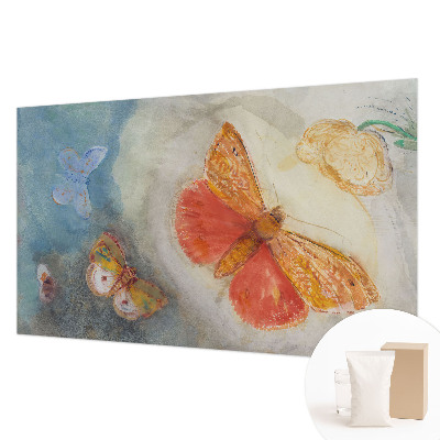 Mural decorativo con diseño de mariposas coloridas