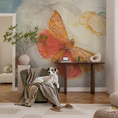 Mural decorativo con diseño de mariposas coloridas