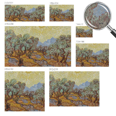 Fotomural decorativo para cabecero de cama con motivo de olivos