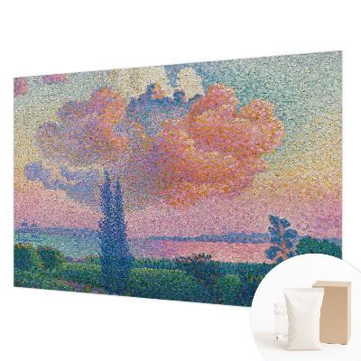 Papel mural con patrón decorativo con un paisaje colorido
