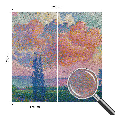 Papel mural con patrón decorativo con un paisaje colorido