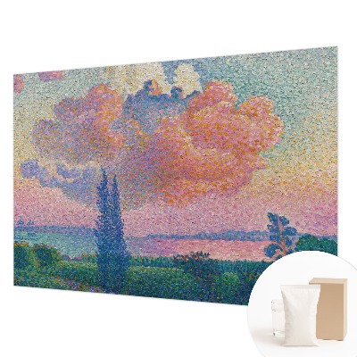 Papel mural con patrón decorativo con un paisaje colorido