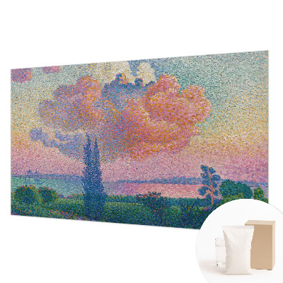Papel mural con patrón decorativo con un paisaje colorido
