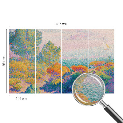 Mural de pared con estampado hermoso con un paisaje costero