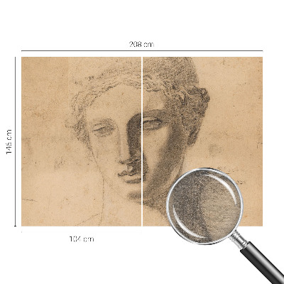Papel mural con patrón decorativo con motivo de retrato femenino