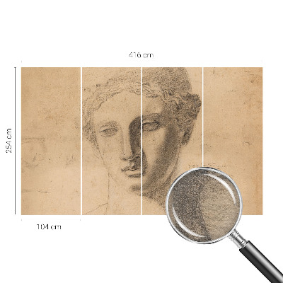 Papel mural con patrón decorativo con motivo de retrato femenino