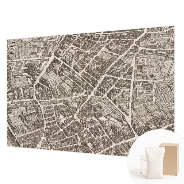 Fotomural decorativo para cabecero de cama con diseño de laberinto urbano para cabecero
