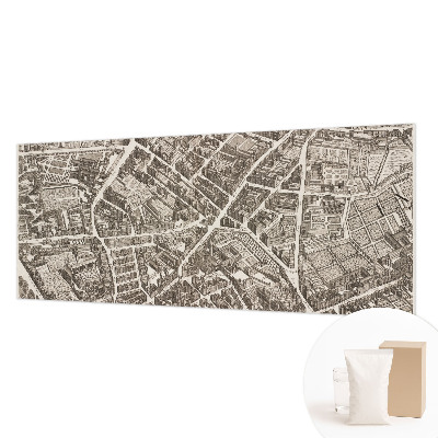 Fotomural decorativo para cabecero de cama con diseño de laberinto urbano para cabecero