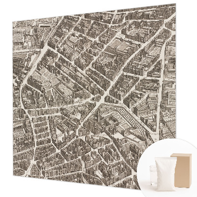 Fotomural decorativo para cabecero de cama con diseño de laberinto urbano para cabecero