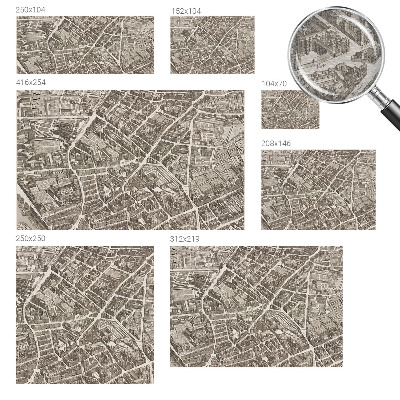 Fotomural decorativo para cabecero de cama con diseño de laberinto urbano para cabecero