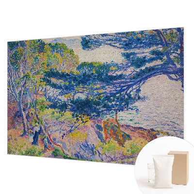 Mural decorativo con un paisaje impresionista
