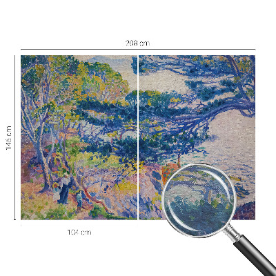 Mural decorativo con un paisaje impresionista