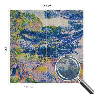 Mural decorativo con un paisaje impresionista