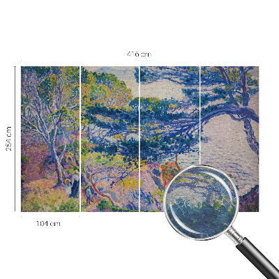 Mural decorativo con un paisaje impresionista