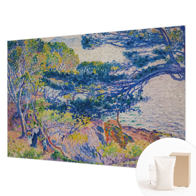 Mural decorativo con un paisaje impresionista