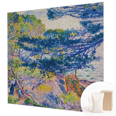 Mural decorativo con un paisaje impresionista