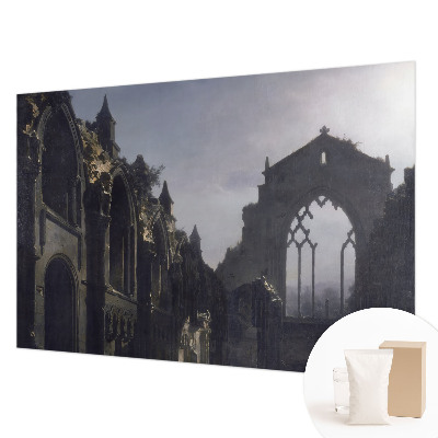 Papel mural texturado decorativo con diseño de ruinas góticas