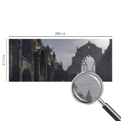 Papel mural texturado decorativo con diseño de ruinas góticas