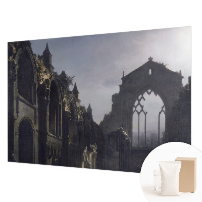 Papel mural texturado decorativo con diseño de ruinas góticas