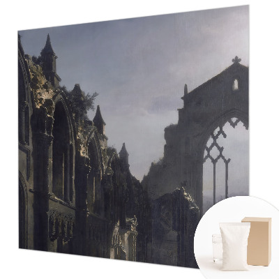 Papel mural texturado decorativo con diseño de ruinas góticas