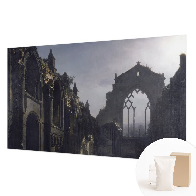 Papel mural texturado decorativo con diseño de ruinas góticas