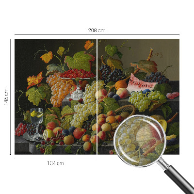 Papel mural con patrón decorativo con motivo de composición de la fruta