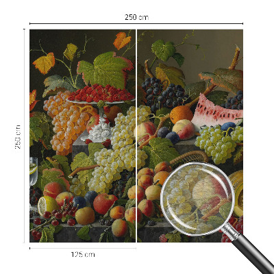 Papel mural con patrón decorativo con motivo de composición de la fruta