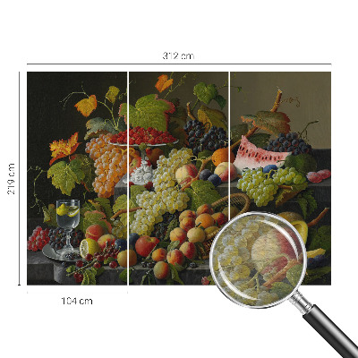 Papel mural con patrón decorativo con motivo de composición de la fruta