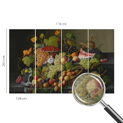 Papel mural con patrón decorativo con motivo de composición de la fruta