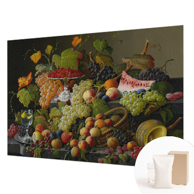 Papel mural con patrón decorativo con motivo de composición de la fruta