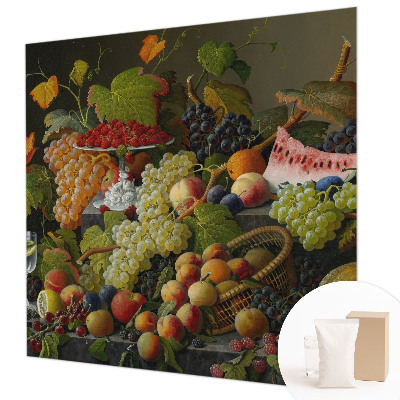 Papel mural con patrón decorativo con motivo de composición de la fruta