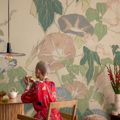 Mural de pared con estampado hermoso con un diseño de elegancia floral