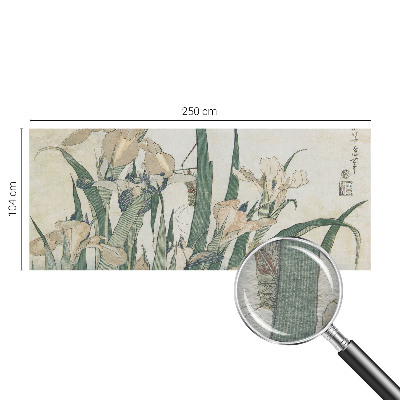 Papel mural texturado decorativo con diseño de lirios delicados