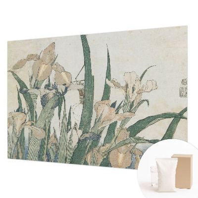 Papel mural texturado decorativo con diseño de lirios delicados