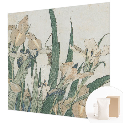 Papel mural texturado decorativo con diseño de lirios delicados