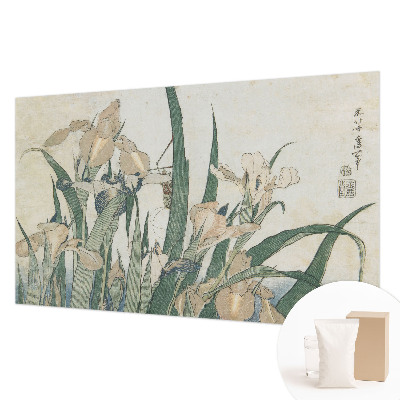 Papel mural texturado decorativo con diseño de lirios delicados