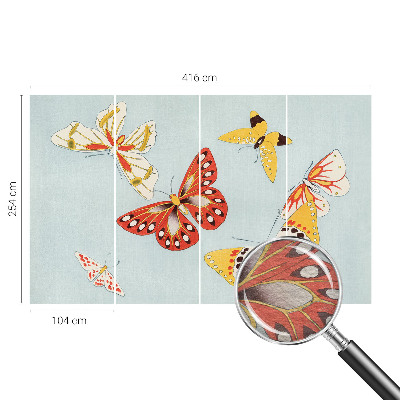 Mural de pared con estampado hermoso con un diseño de mariposas artísticas