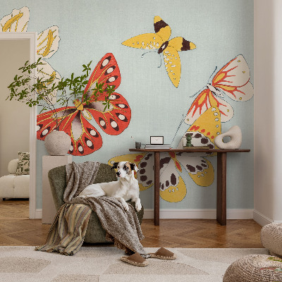 Mural de pared con estampado hermoso con un diseño de mariposas artísticas