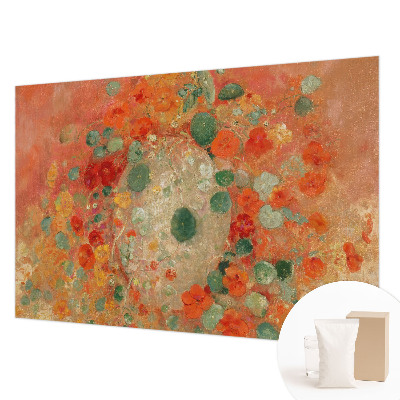 Papel mural con patrón decorativo con diseño de flores abstractas