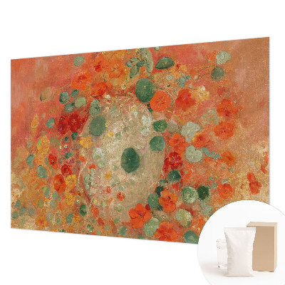 Papel mural con patrón decorativo con diseño de flores abstractas