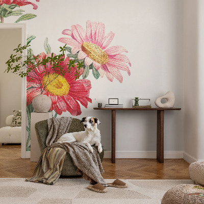 Fotomural decorativo para cabecero de cama con flores delicadas