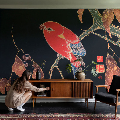 Mural de pared con estampado hermoso con diseño de ave exótica