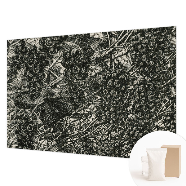 Papel mural texturado decorativo con estampado de uvas