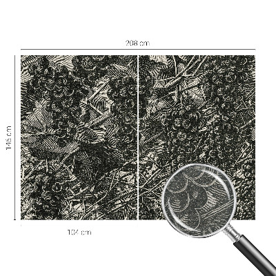 Papel mural texturado decorativo con estampado de uvas