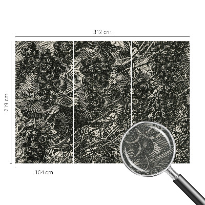 Papel mural texturado decorativo con estampado de uvas