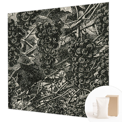 Papel mural texturado decorativo con estampado de uvas