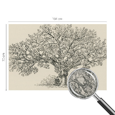 Papel mural con patrón decorativo con una ilustración de un árbol